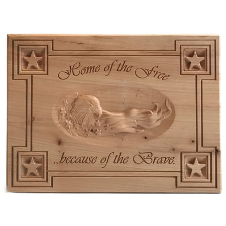 Home of the Free Eagle Star Custom Wood Sign