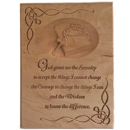 Bible and Rosary Serenity Custom Wood Sign
