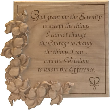 Flower Serenity Prayer Custom Wood Sign