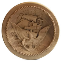Unique Wood Gifts Navy Emblem Circul..