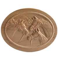Unique Wood Gifts Horse Trio Oval Cu..
